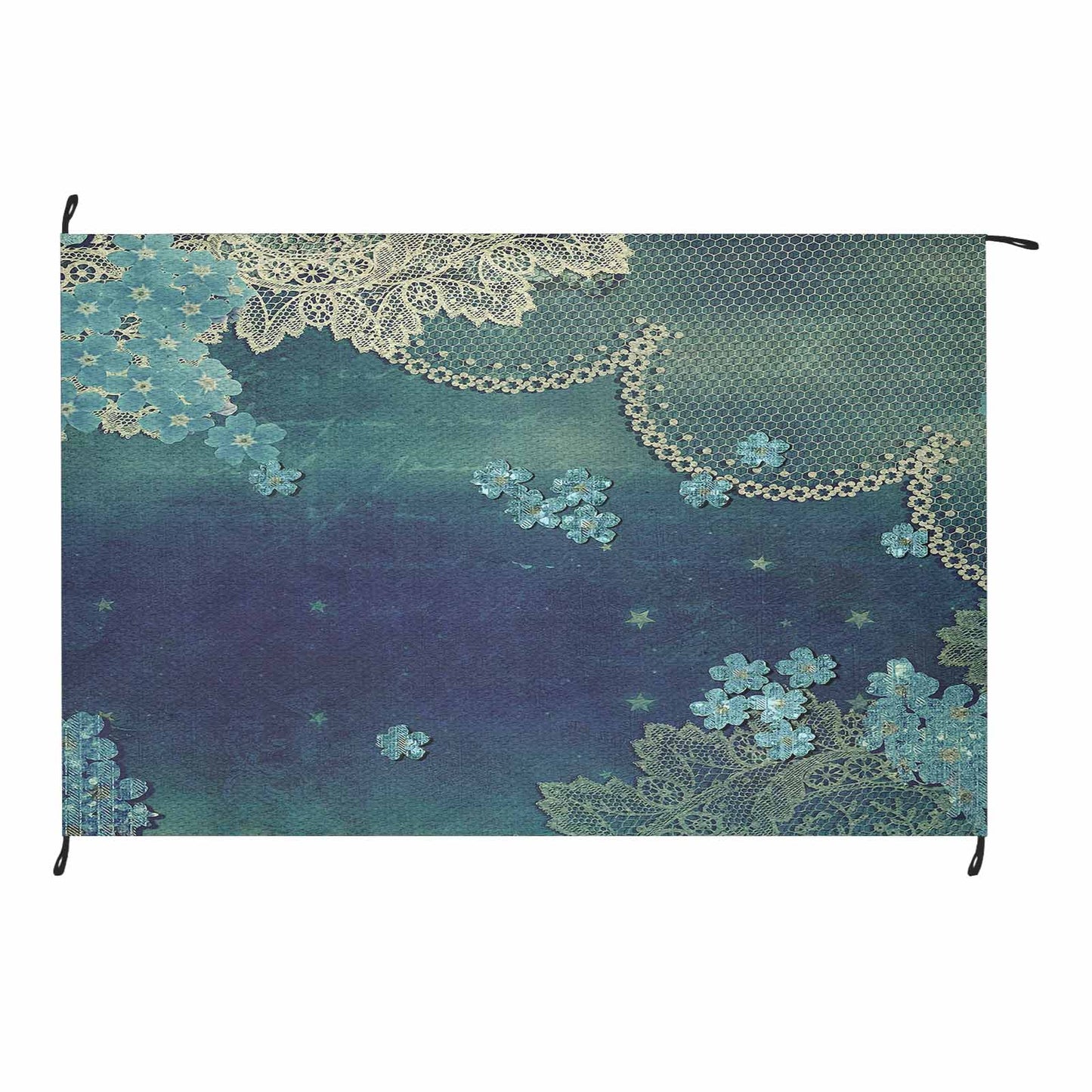 Victorian lace print waterproof picnic mat, 81 x 55in, design 04