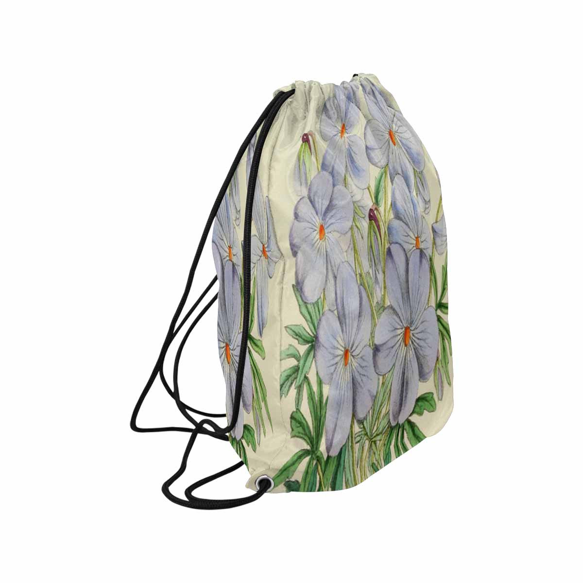 Vintage Floral print, DRAWSTRING BAG, LARGE, Design 13