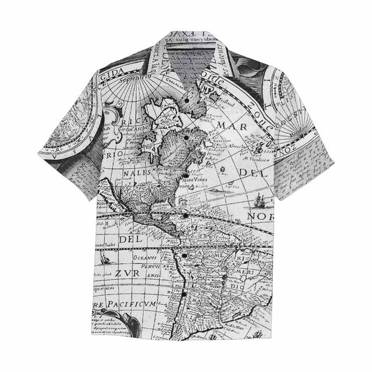 Antique Map design Hawaiian mens shirt, Design 29