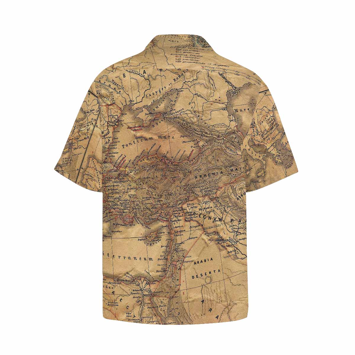 Antique Map design Hawaiian mens shirt, Design 21