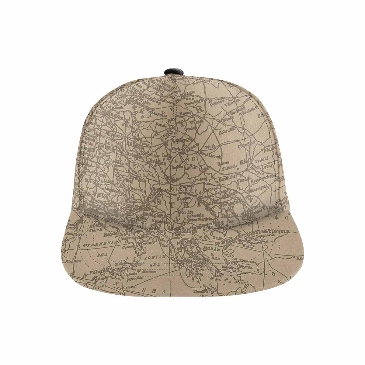 Antique Map design mens or womens deep snapback cap, trucker hat, Design 54