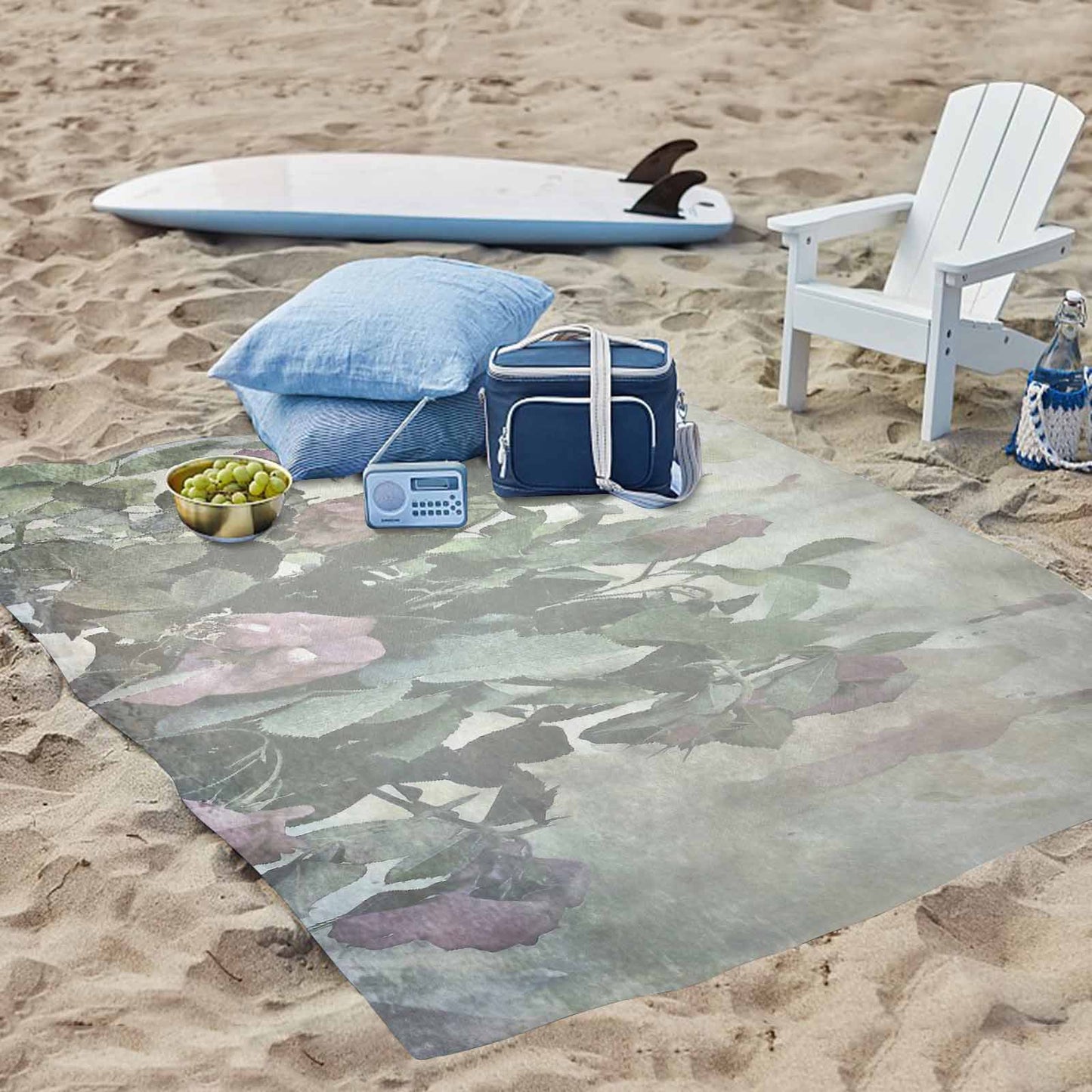 Vintage Floral waterproof picnic mat, 69 x 55in, Design 23