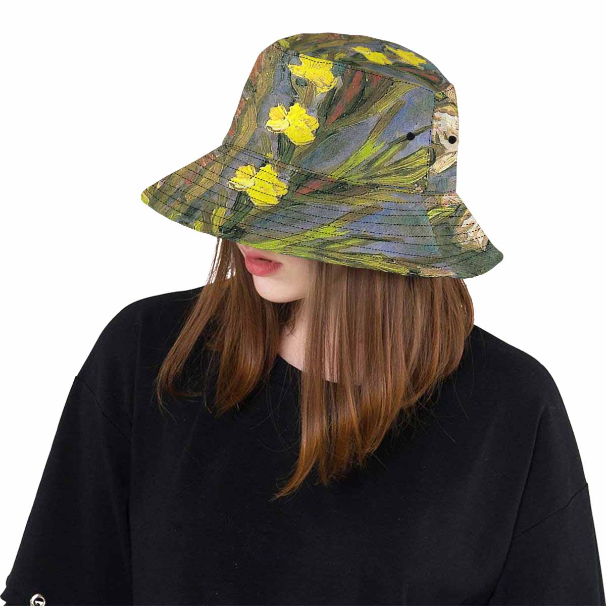 Vintage floral unisex bucket boonie Hat, outdoors hat, Design 59