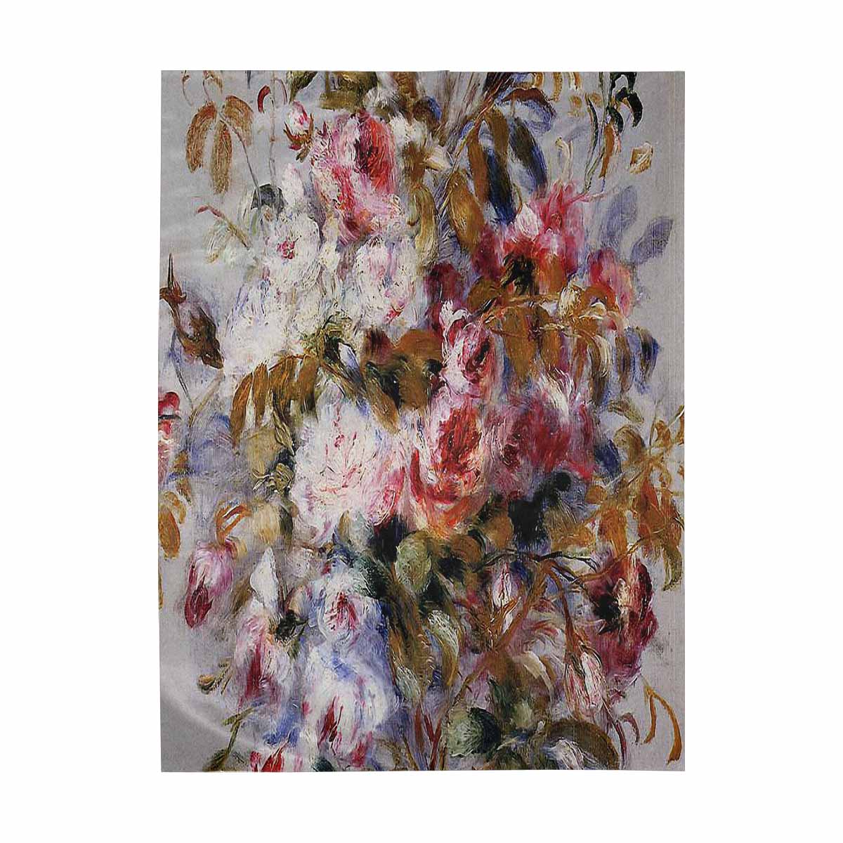 Vintage floral TAPESTRY, LARGE 60 x 80 in, Vertical, Design 12