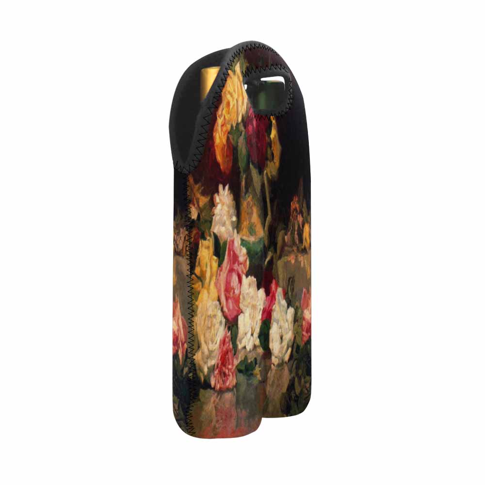 Vintage floral 2 bottle wine bag, Design 37