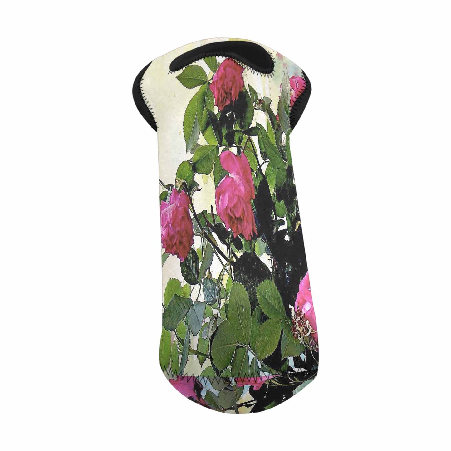 Vintage floral 1 bottle wine bag, Design 22