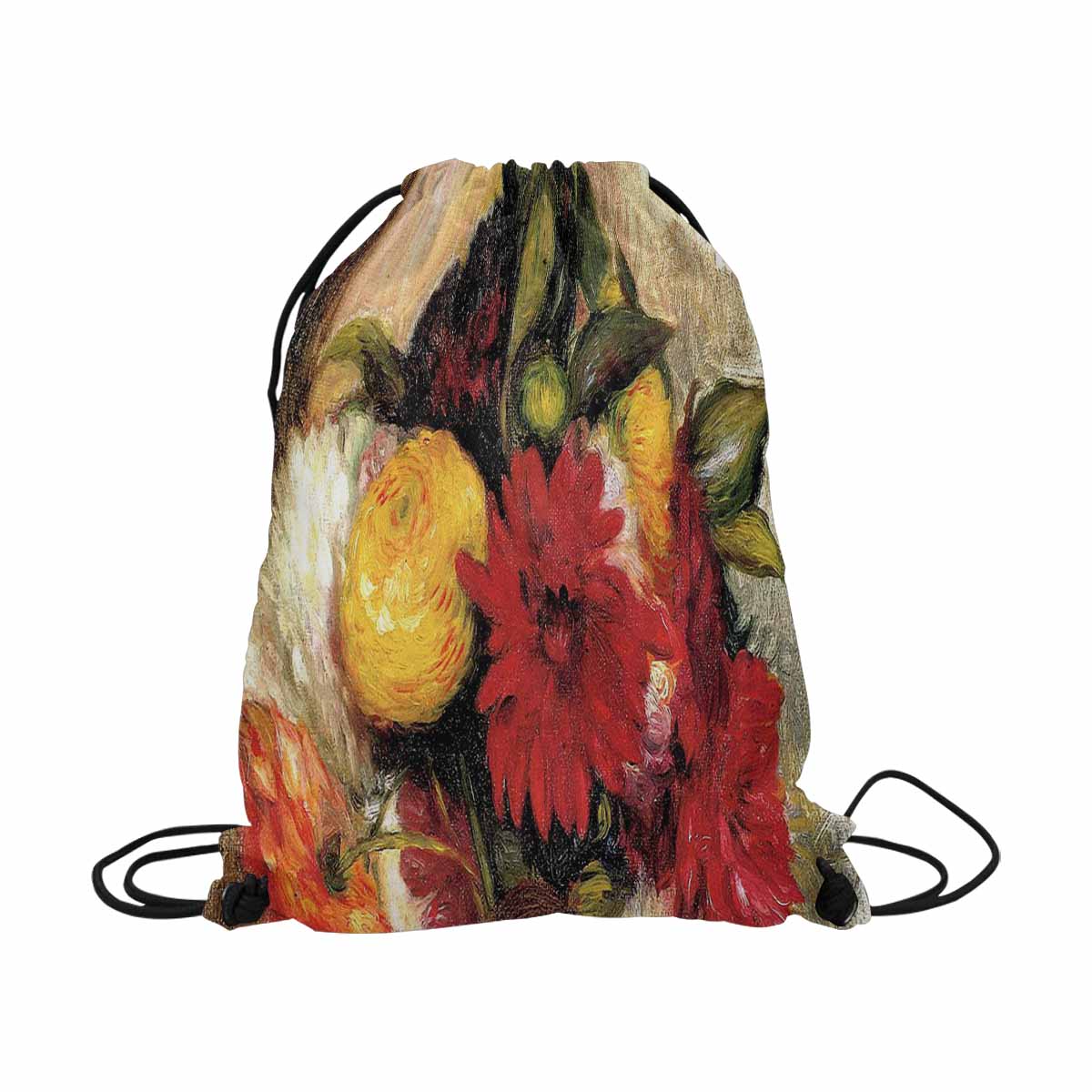 Vintage Floral print, DRAWSTRING BAG, LARGE, Design 25