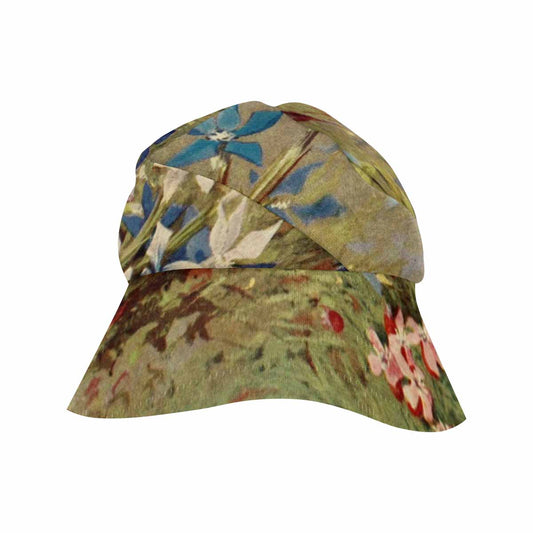 Vintage floral wide brim sunvisor Hat, outdoors hat, Design 39