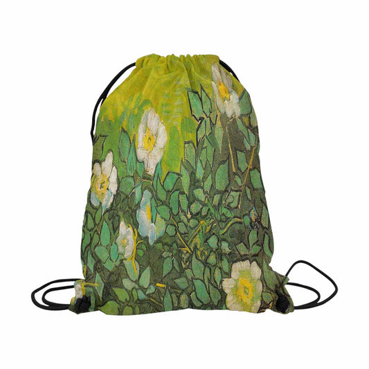 Vintage Floral print, DRAWSTRING BAG, LARGE, Design 01