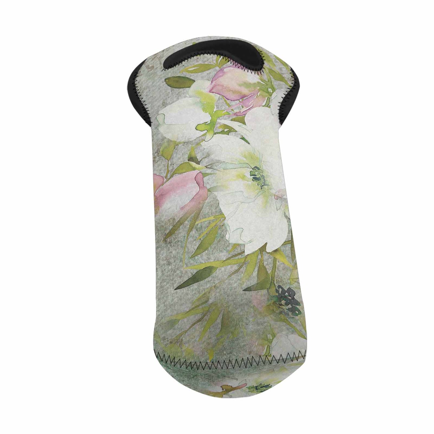 Vintage floral 1 bottle wine bag, Design 03