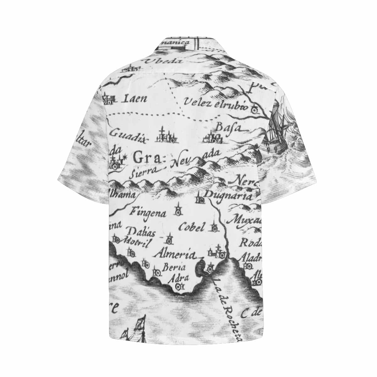 Antique Map design Hawaiian mens shirt, Design 23