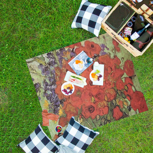 Vintage Floral waterproof picnic mat, 61 x 55in, Design 47