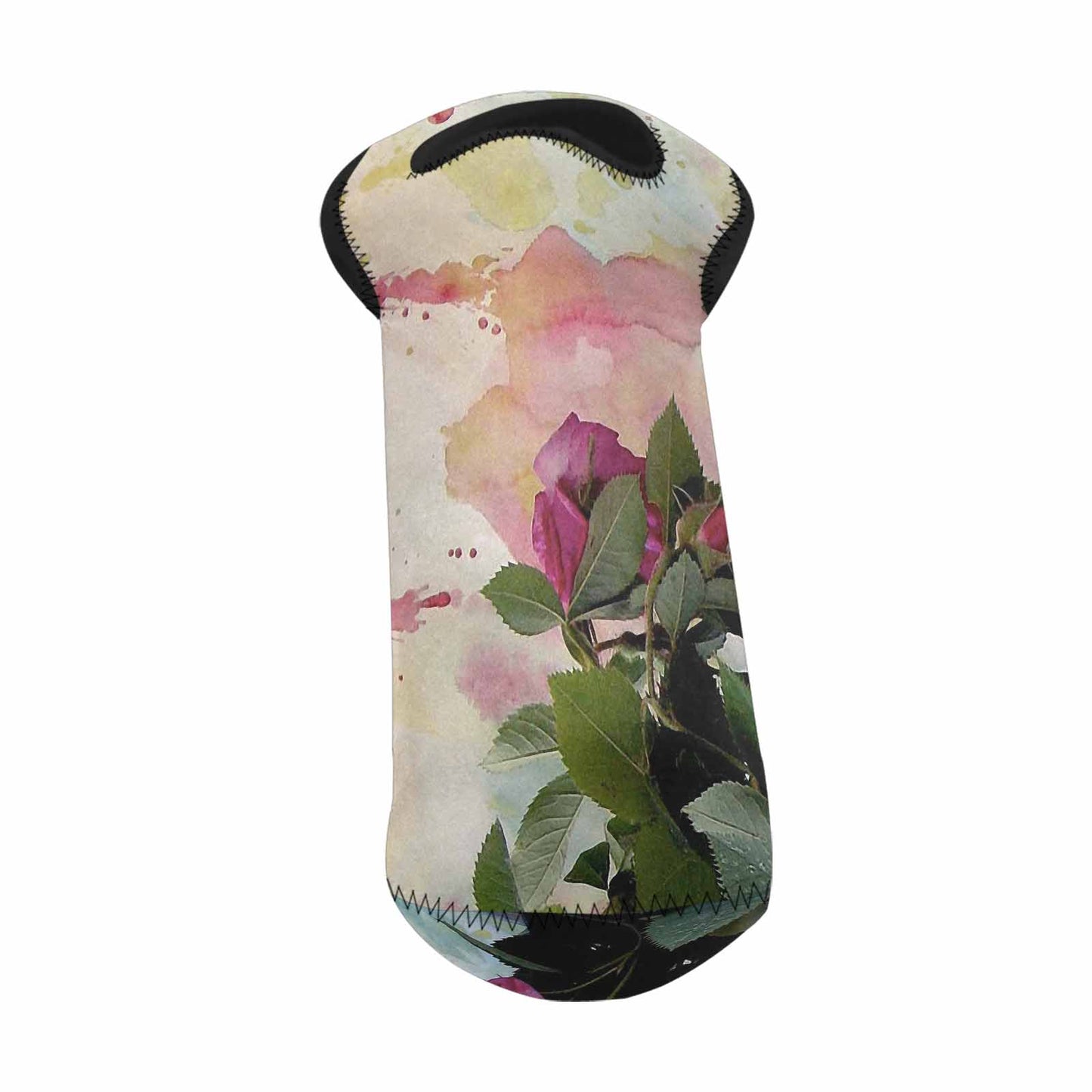 Vintage floral 1 bottle wine bag, Design 21