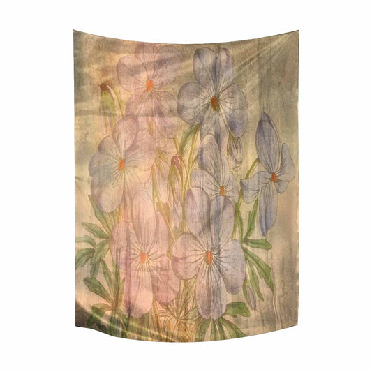 Vintage floral TAPESTRY, LARGE 60 x 80 in, Vertical, Design 13xx