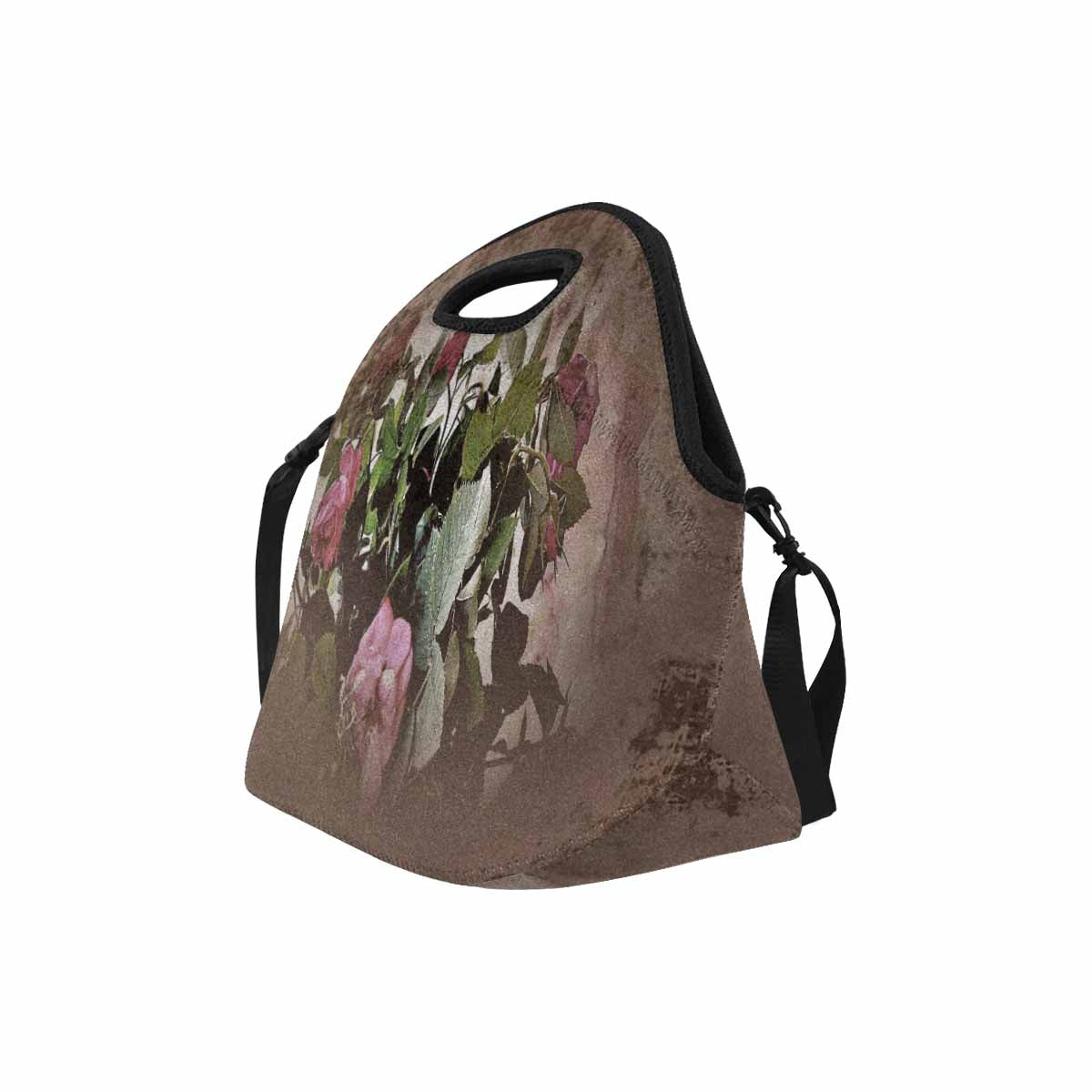 Vintage Floral print insulated lunch bag, Design 22x