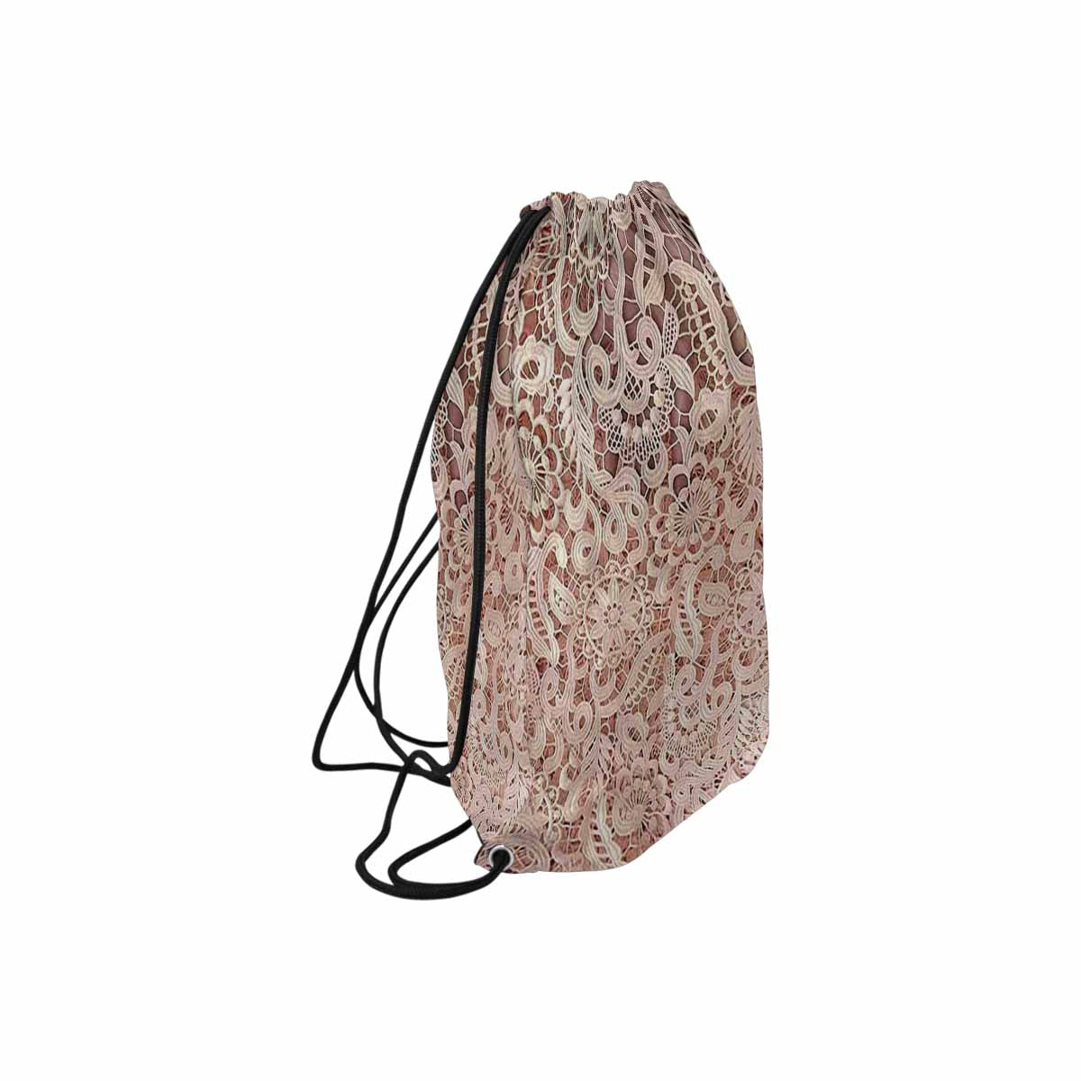 Victorian lace print, DRAWSTRING BAG, MEDIUM, design 11