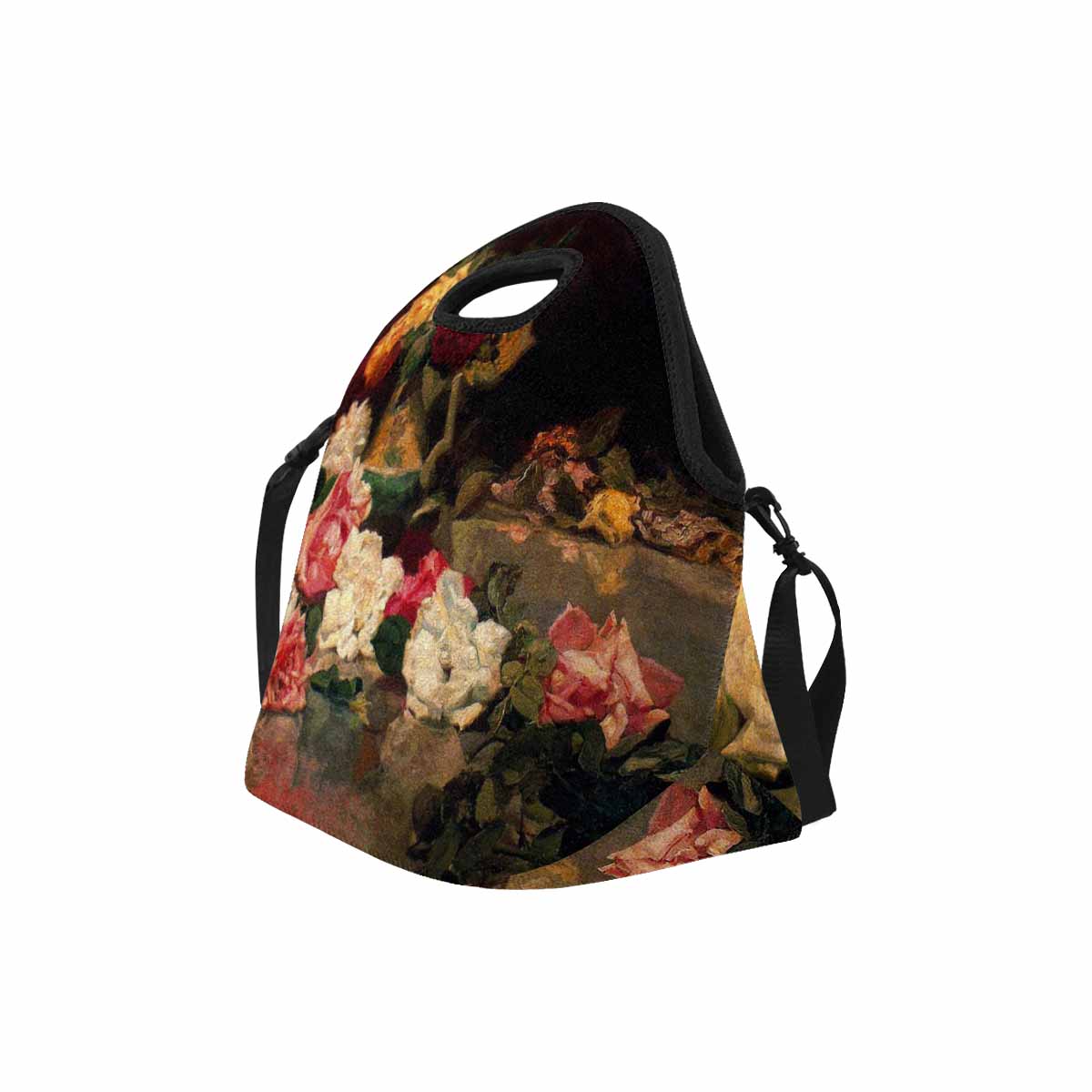 Vintage Floral print insulated lunch bag, Design 37