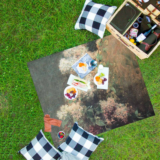 Vintage Floral waterproof picnic mat, 61 x 55in, Design 34