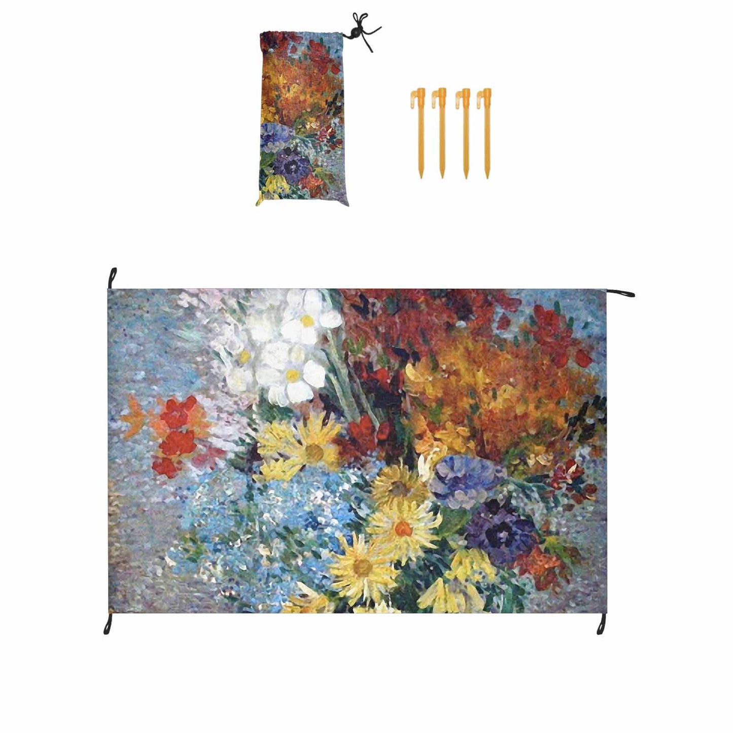 Vintage Floral waterproof picnic mat, 81 x 55in, Design 41