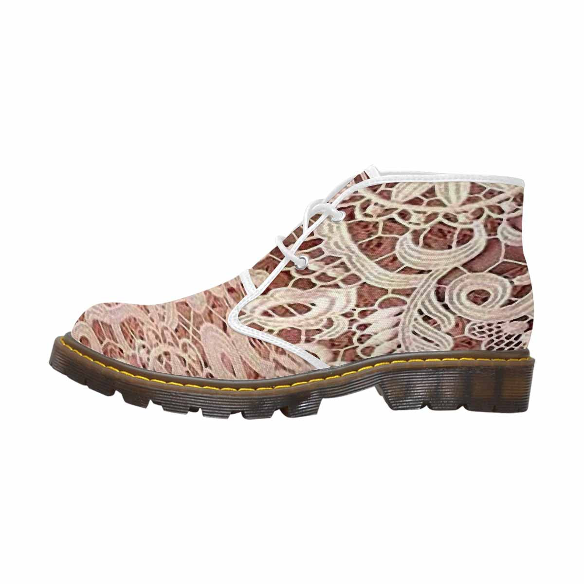 Lace Print, Cute comfy womens Chukka boots, design 11