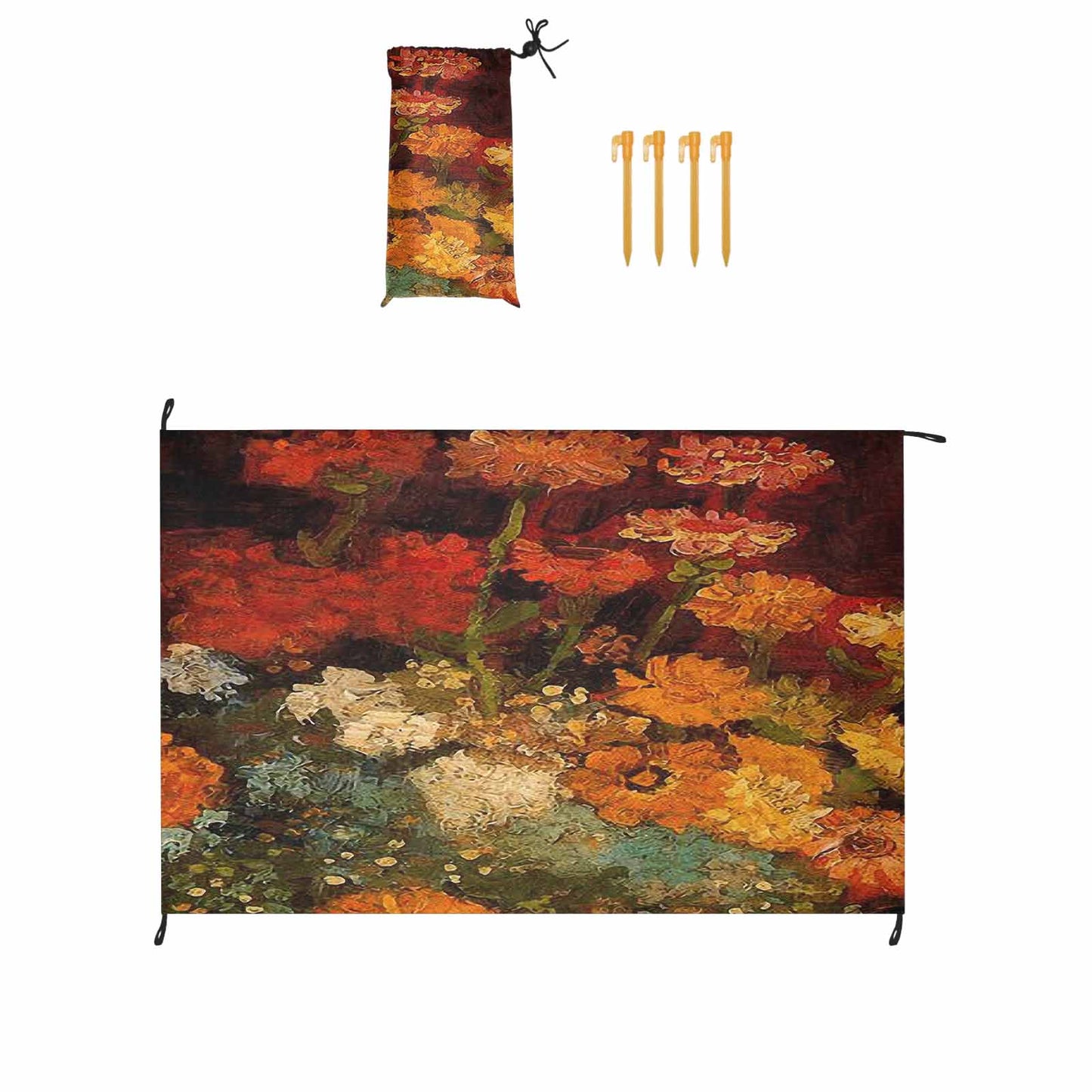 Vintage Floral waterproof picnic mat, 81 x 55in, Design 31