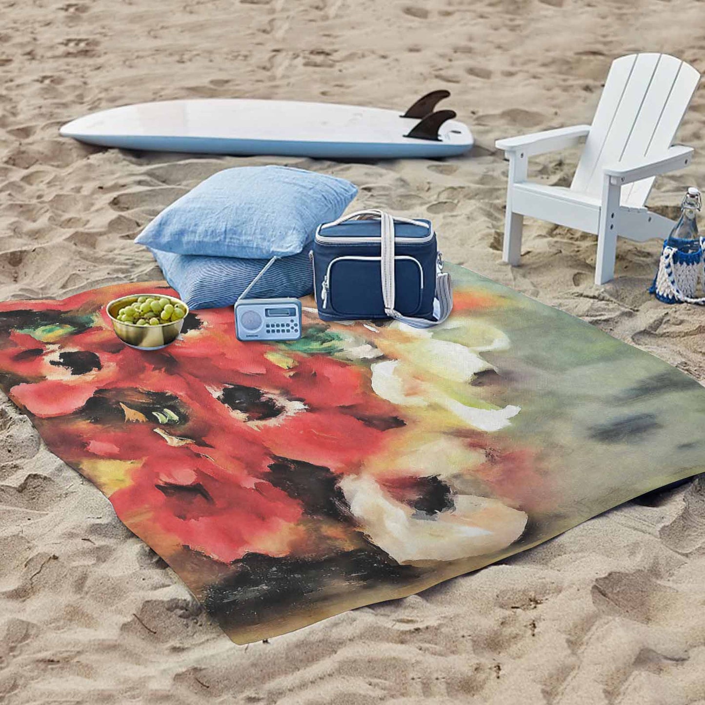 Vintage Floral waterproof picnic mat, 61 x 55in, Design 14