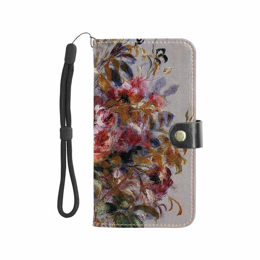 Vintage floral PU leather mobile phone purse, cell phone flip cover, Design 12