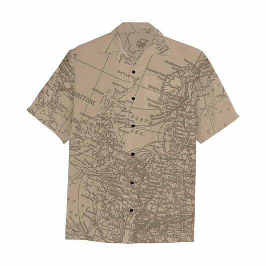 Antique Map design Hawaiian mens shirt, Design 54