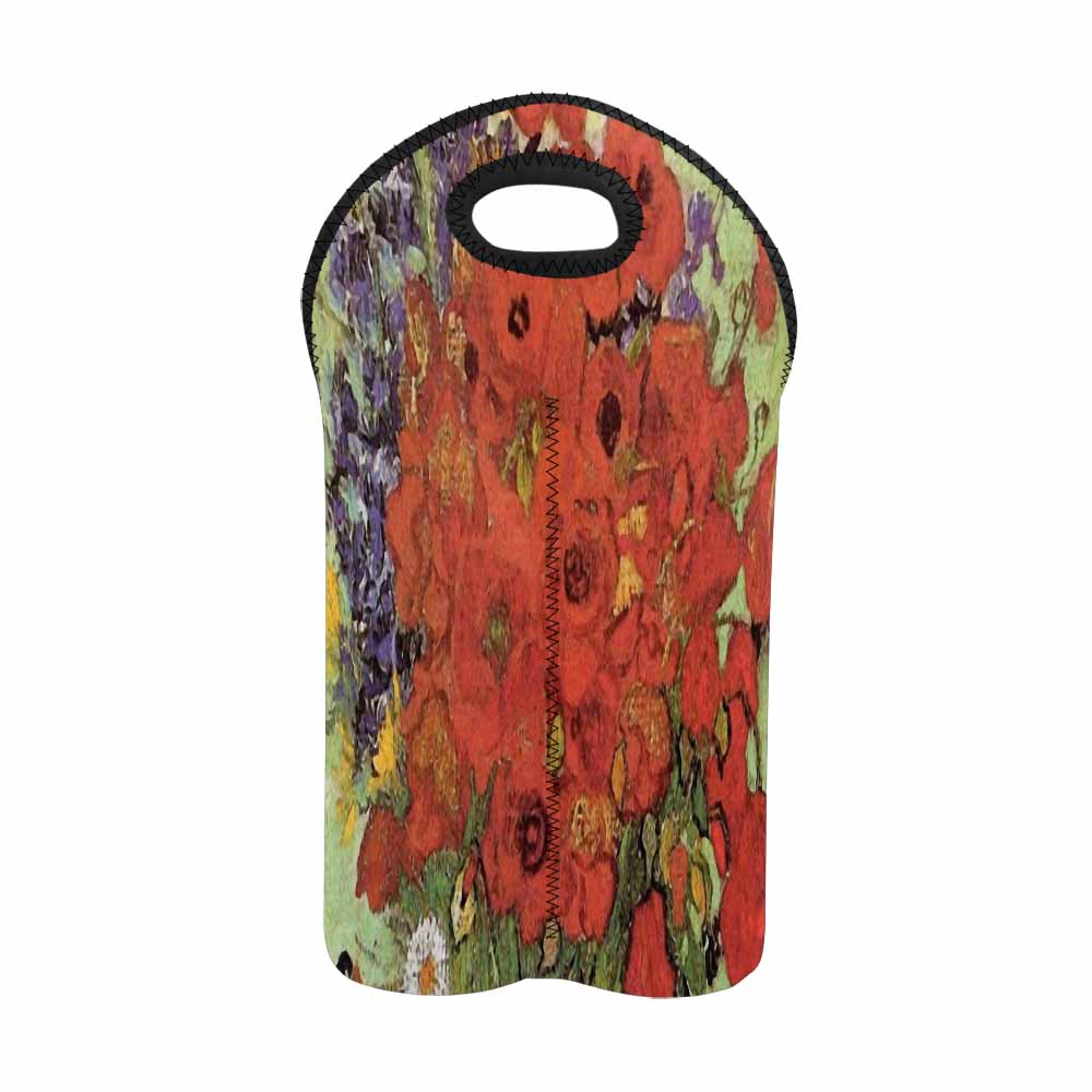 Vintage floral 2 bottle wine bag, Design 47