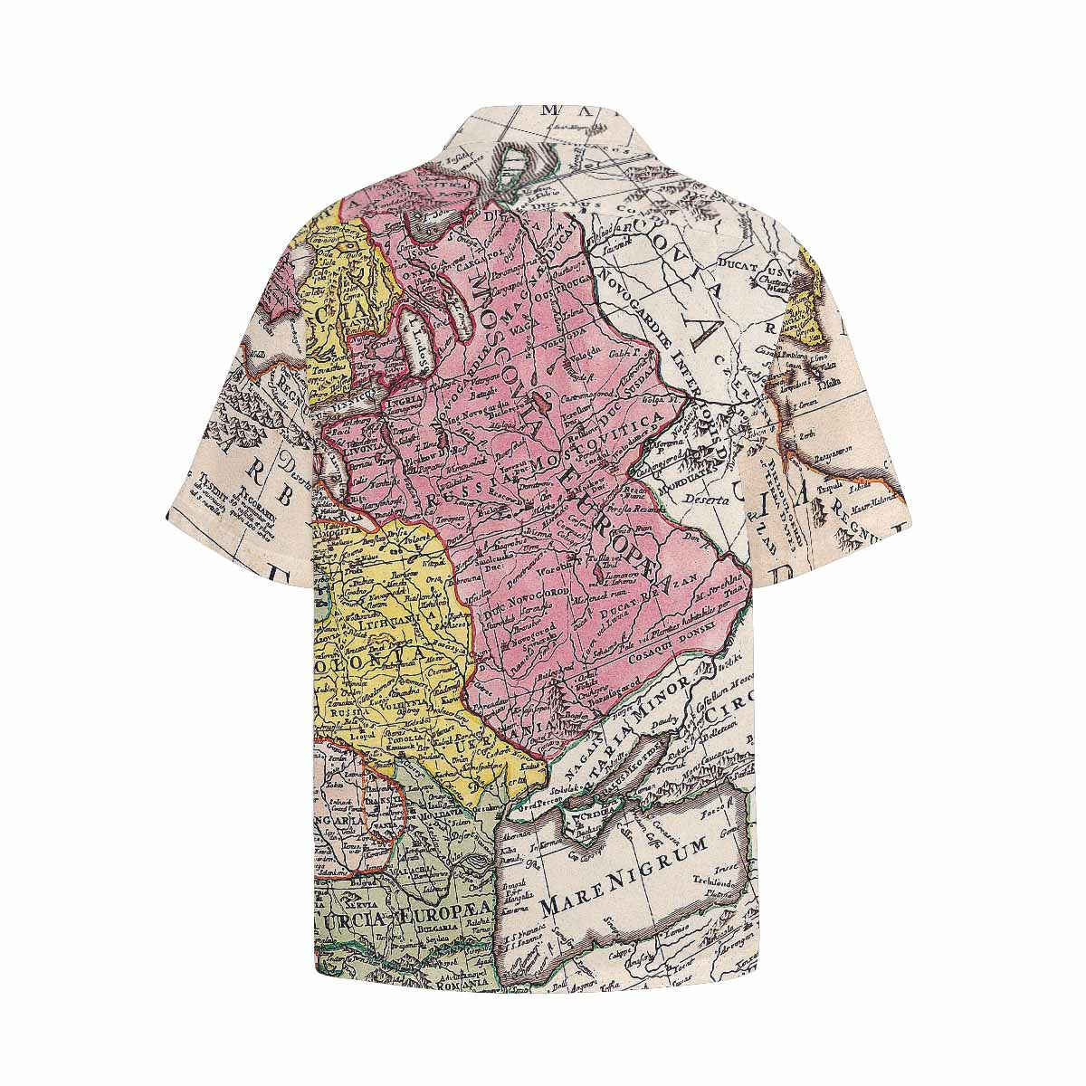 Antique Map design Hawaiian mens shirt, Design 43