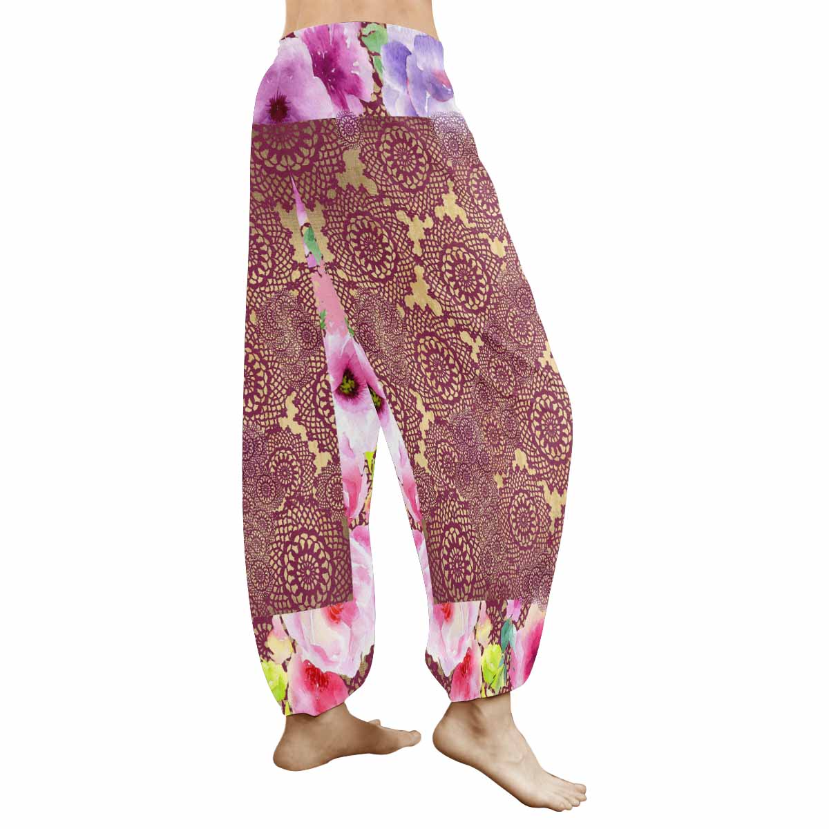 Victorian lace print Haram pants, loose comfy pants design 13