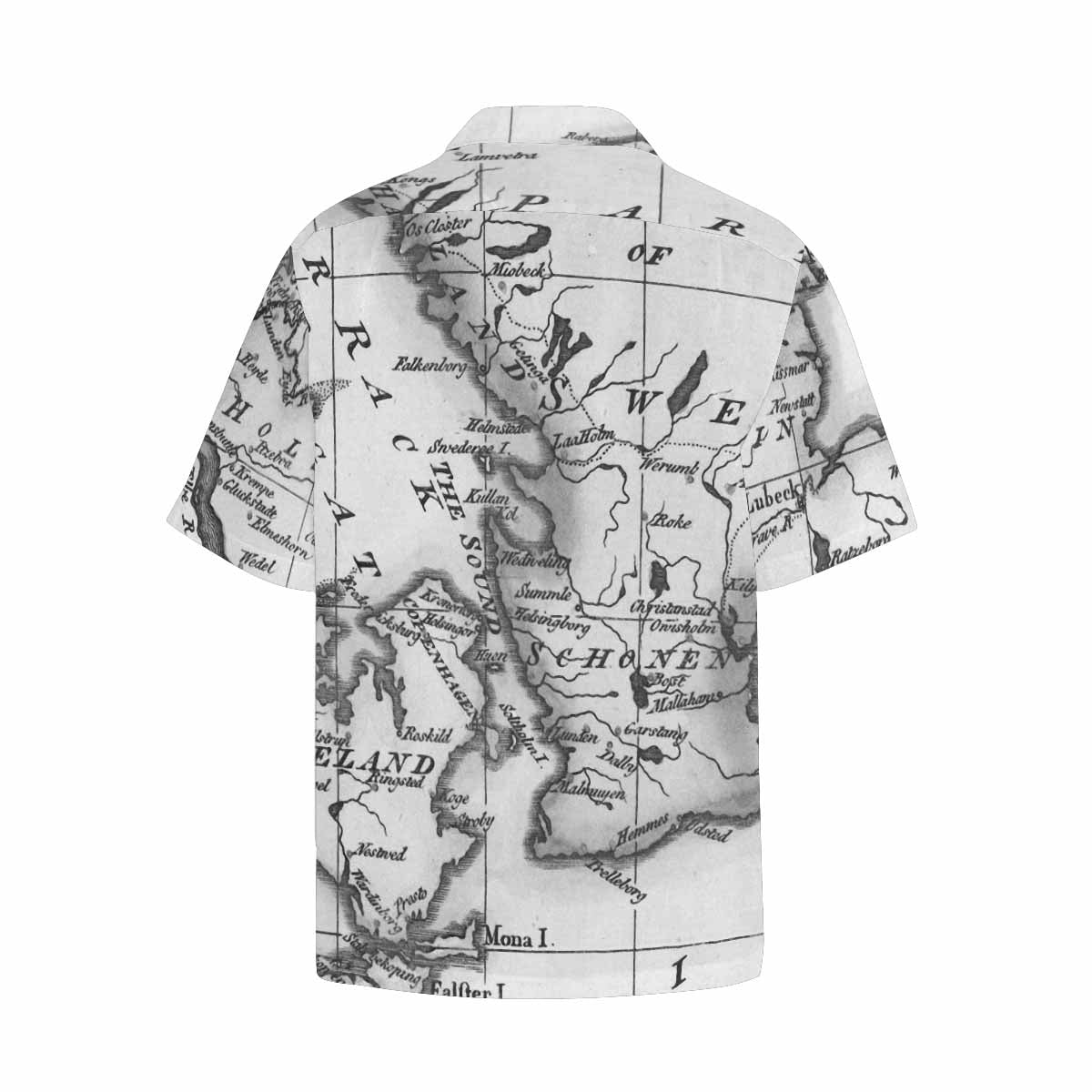 Antique Map design Hawaiian mens shirt, Design 32