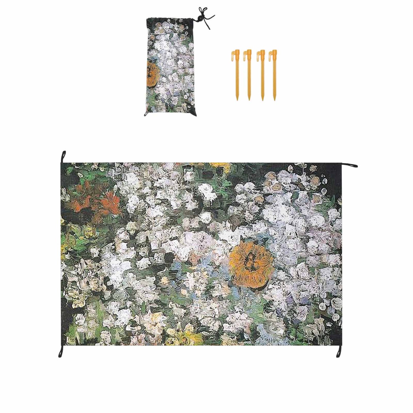 Vintage Floral waterproof picnic mat, 81 x 55in, Design 07