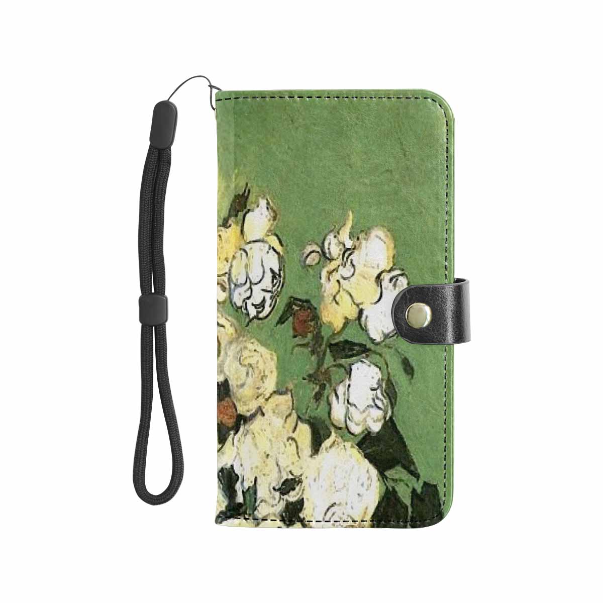 Vintage floral PU leather mobile phone purse, cell phone flip cover, Design 55