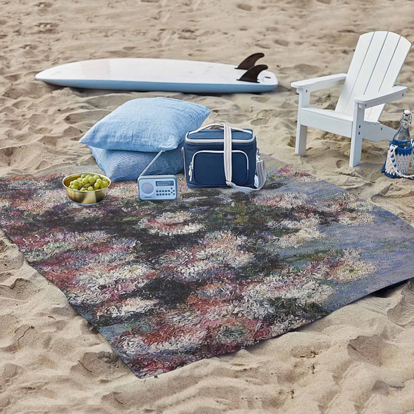 Vintage Floral waterproof picnic mat, 61 x 55in, Design 44