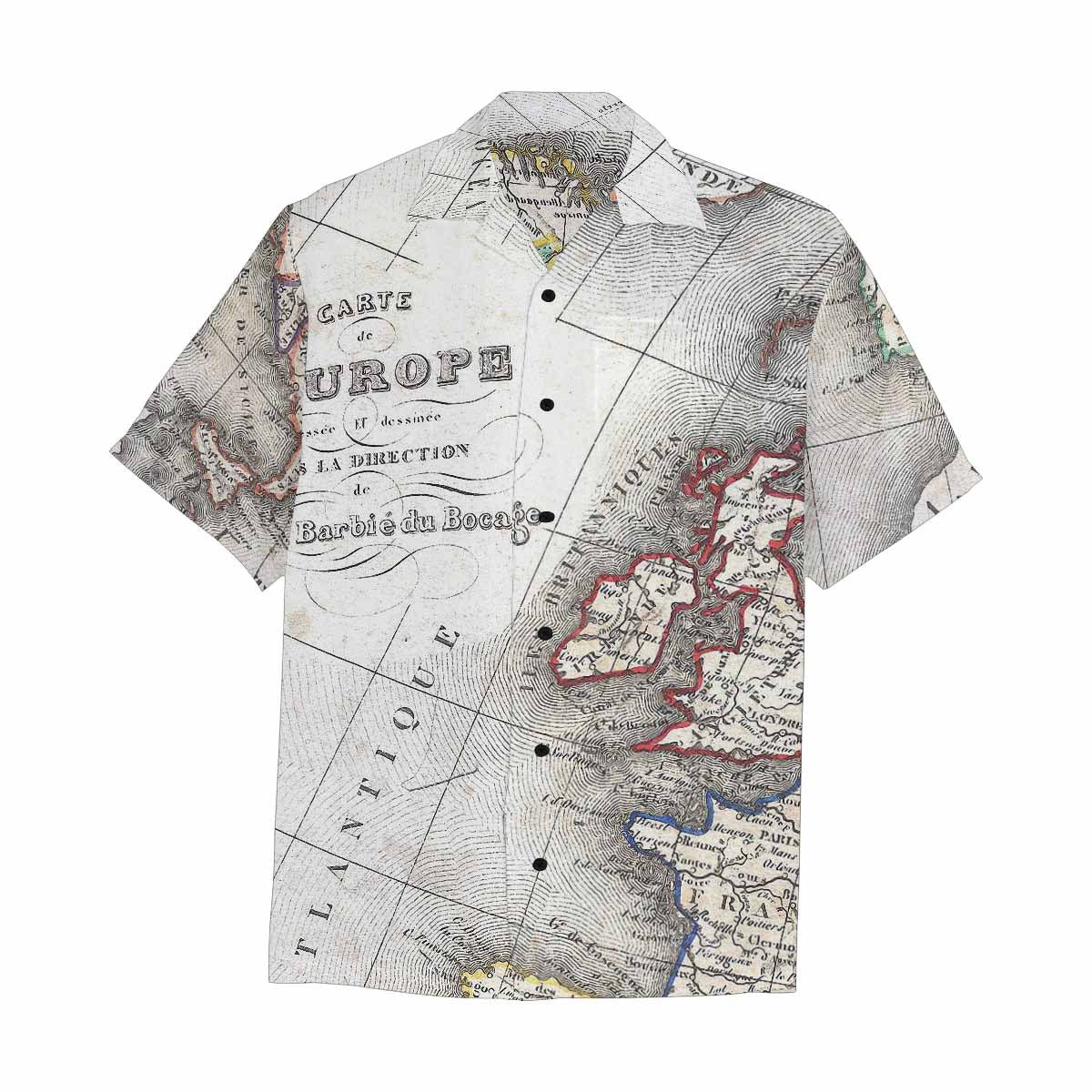 Antique Map design Hawaiian mens shirt, Design 36