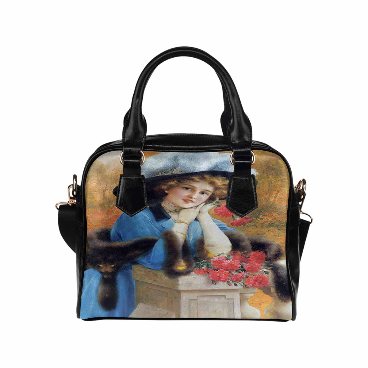 Victorian Lady design handbag, Mod 19163453, CARNATIONS ARE FOR LOVE