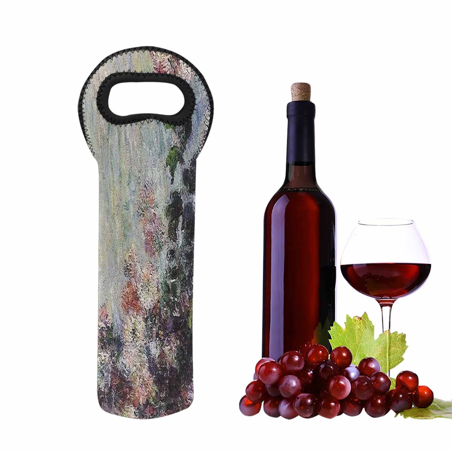 Vintage floral 1 bottle wine bag, Design 44