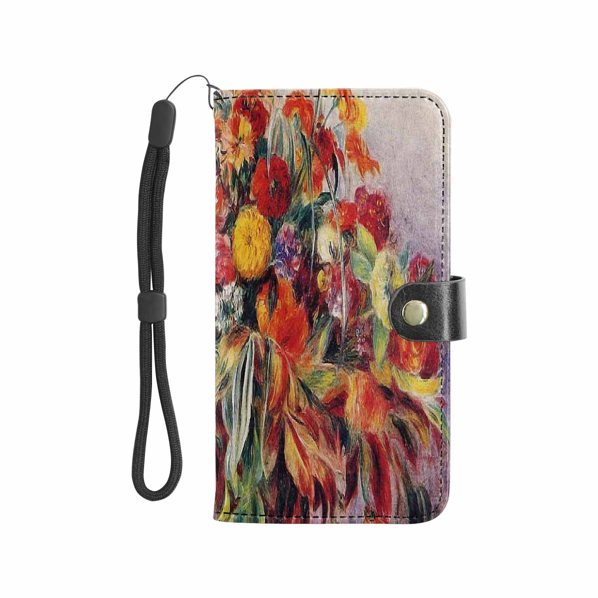 Vintage floral PU leather mobile phone purse, cell phone flip cover, Design 19