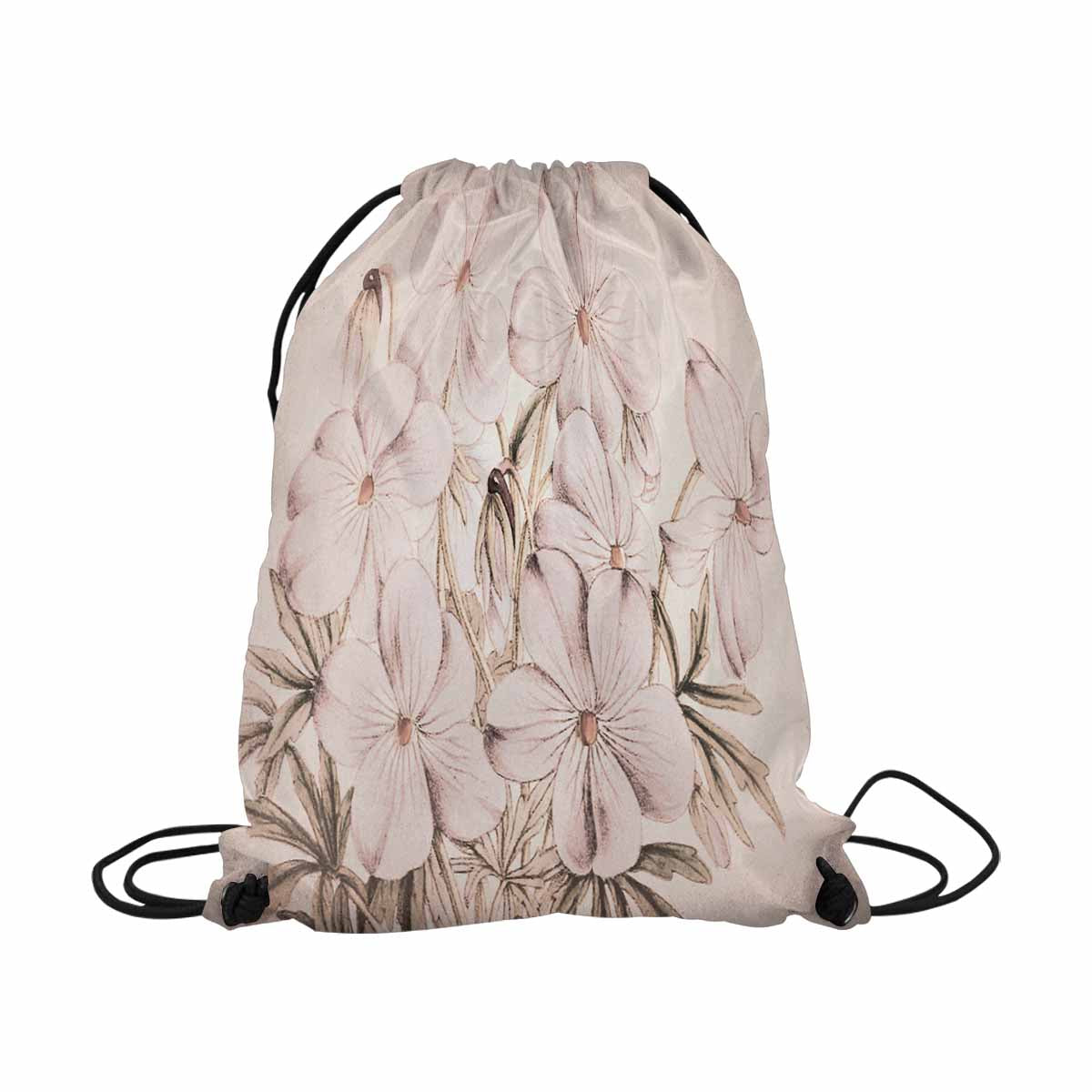 Vintage Floral print, DRAWSTRING BAG, LARGE, Design 13x