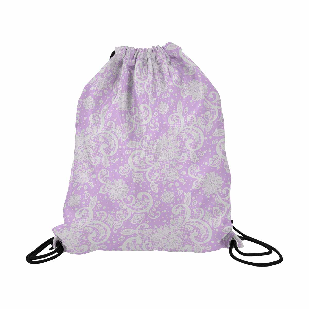 Victorian lace DRAWSTRING BAG, LARGE, design 06