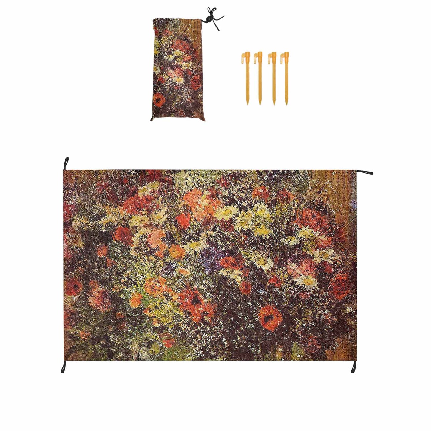 Vintage Floral waterproof picnic mat, 81 x 55in, Design 24