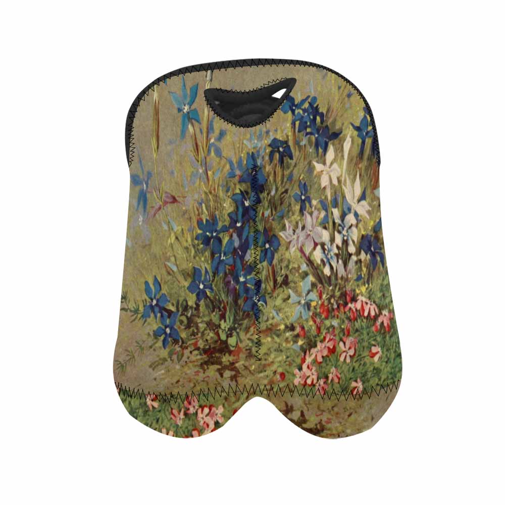 Vintage floral 2 bottle wine bag, Design 39