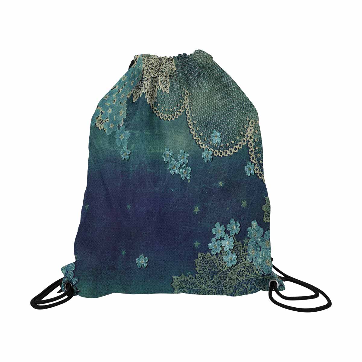 Victorian lace DRAWSTRING BAG, LARGE, design 04