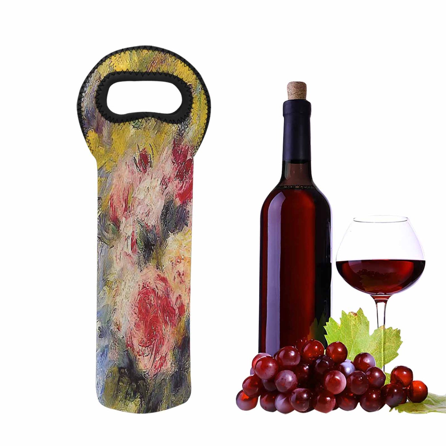 Vintage floral 1 bottle wine bag, Design 26