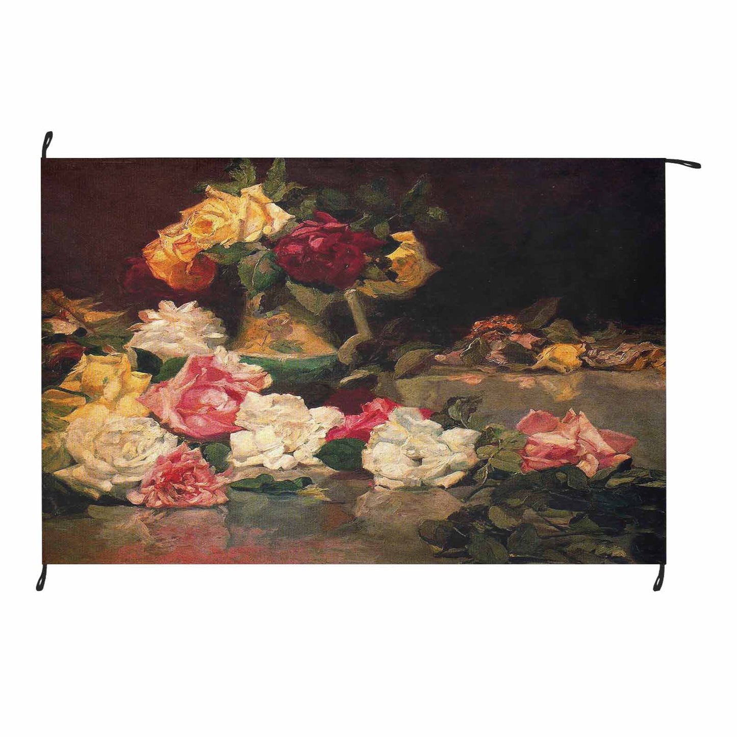 Vintage Floral waterproof picnic mat, 81 x 55in, Design 37