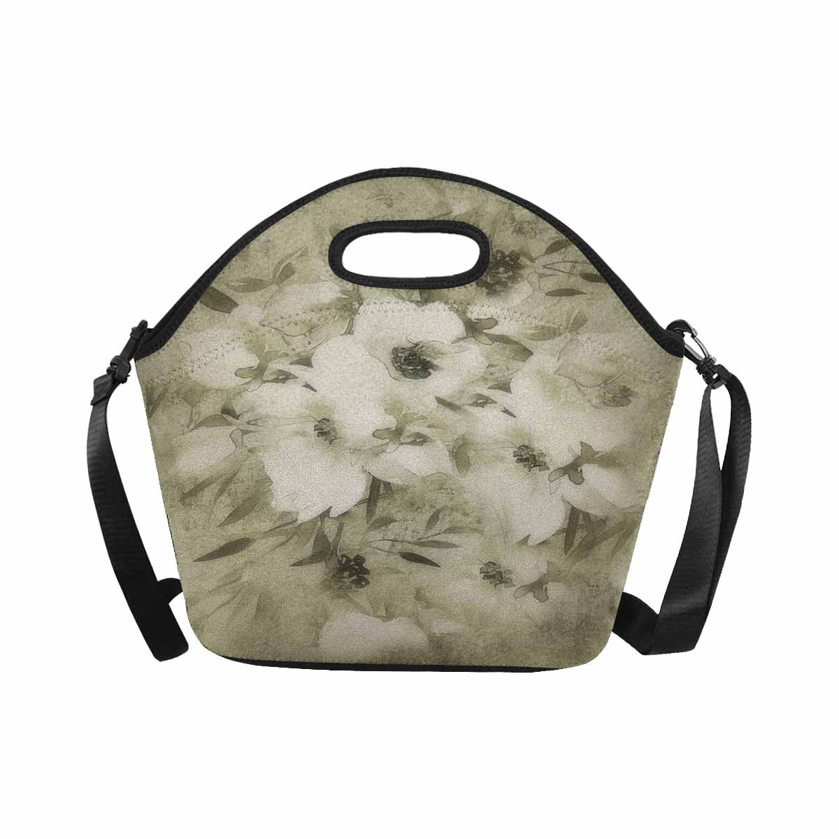 Vintage Floral print insulated lunch bag, Design 03x