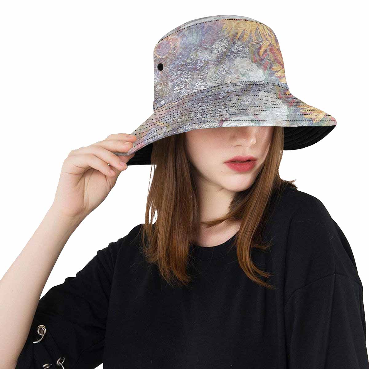 Vintage floral unisex bucket boonie Hat, outdoors hat, Design 54x