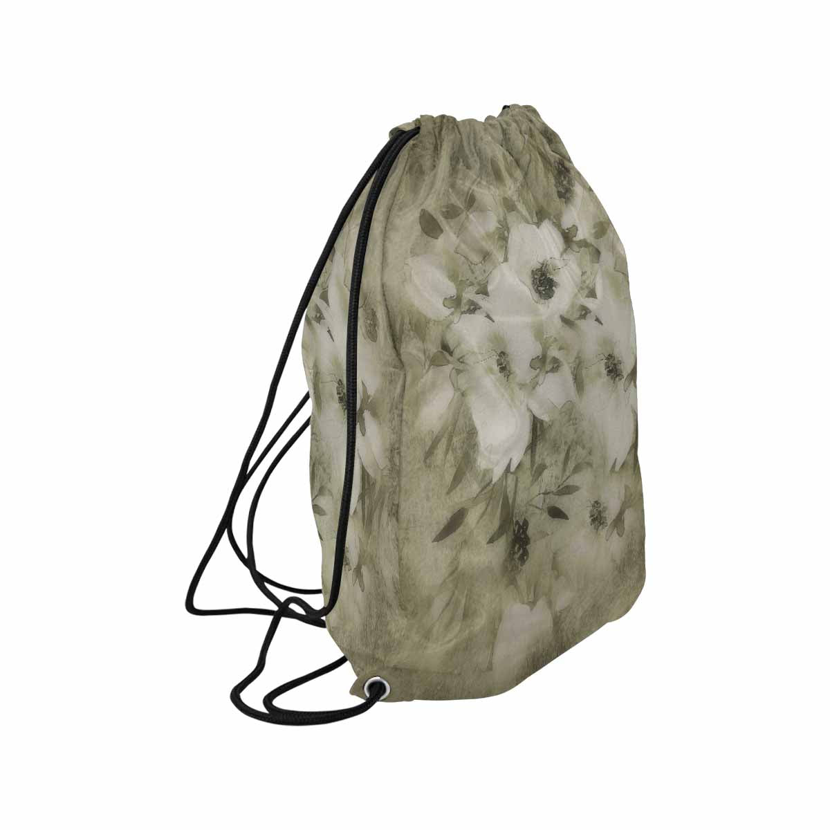 Vintage Floral print, DRAWSTRING BAG, LARGE, Design 03x