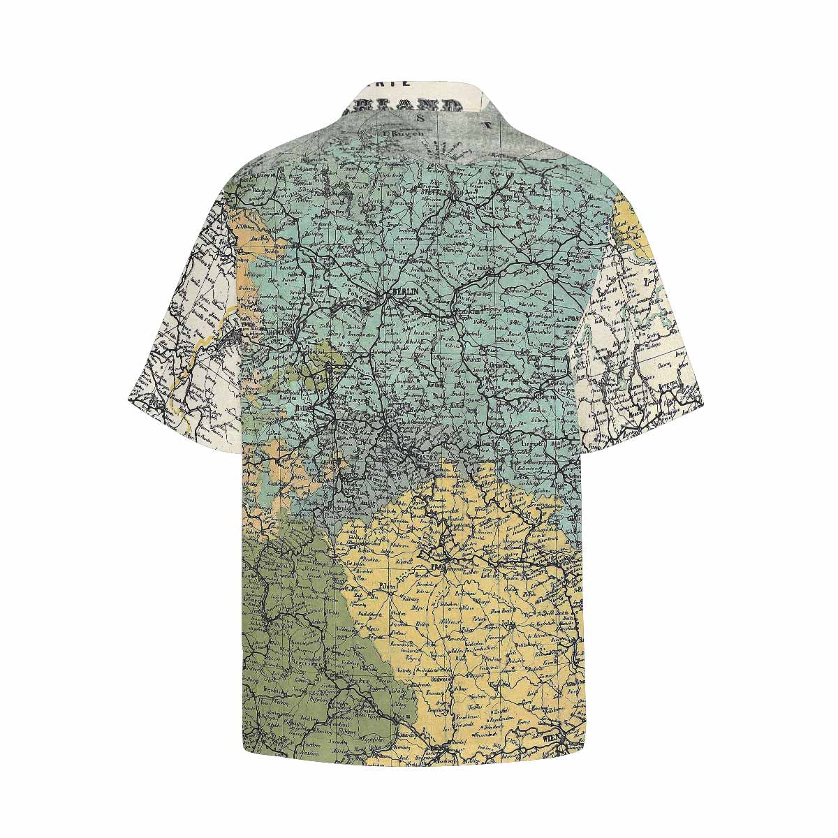 Antique Map design Hawaiian mens shirt, Design 18